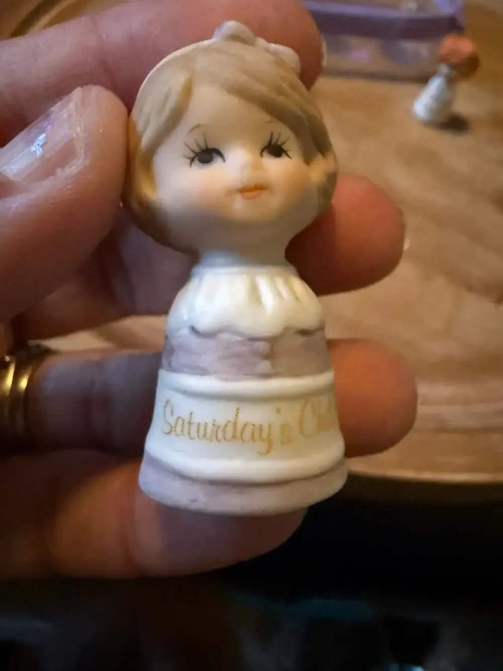 Enesco Days of the Week Porcelain Thimbles Set